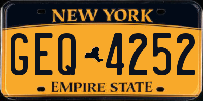 NY license plate GEQ4252