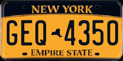 NY license plate GEQ4350