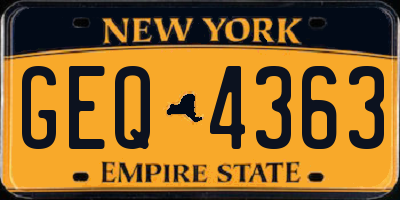 NY license plate GEQ4363