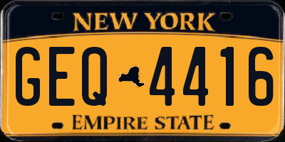 NY license plate GEQ4416