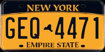 NY license plate GEQ4471