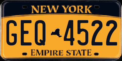 NY license plate GEQ4522