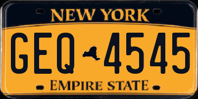 NY license plate GEQ4545