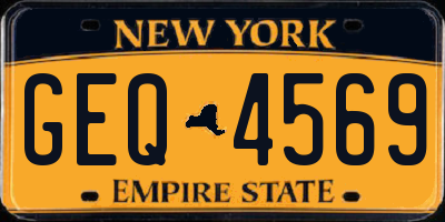 NY license plate GEQ4569