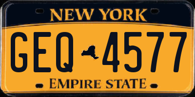 NY license plate GEQ4577