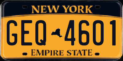 NY license plate GEQ4601