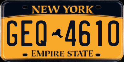 NY license plate GEQ4610