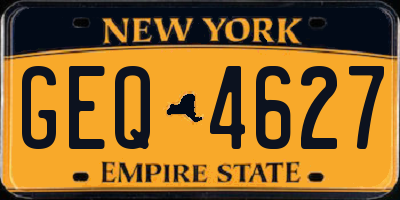 NY license plate GEQ4627