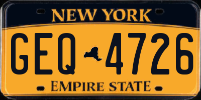 NY license plate GEQ4726