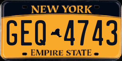 NY license plate GEQ4743