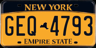 NY license plate GEQ4793