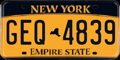 NY license plate GEQ4839