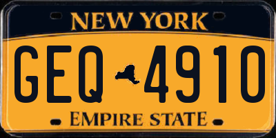 NY license plate GEQ4910