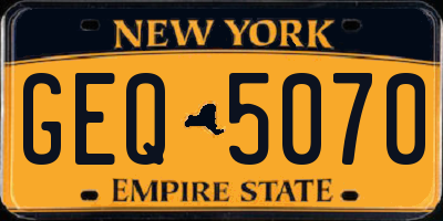 NY license plate GEQ5070