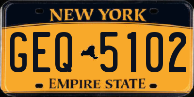 NY license plate GEQ5102