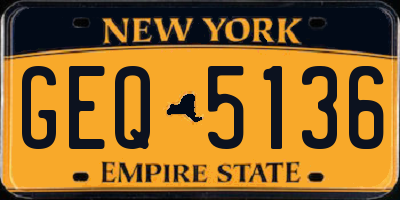 NY license plate GEQ5136