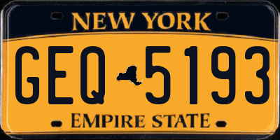 NY license plate GEQ5193