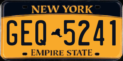NY license plate GEQ5241
