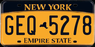 NY license plate GEQ5278