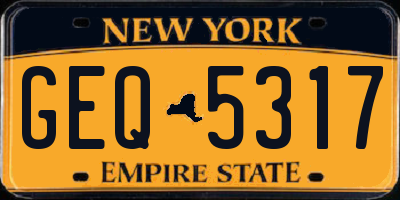 NY license plate GEQ5317