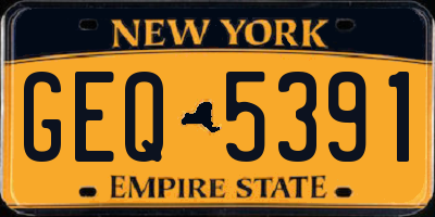 NY license plate GEQ5391