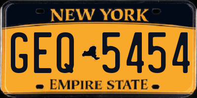 NY license plate GEQ5454