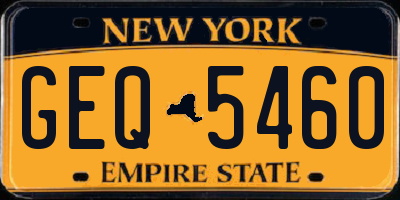 NY license plate GEQ5460