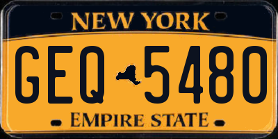 NY license plate GEQ5480