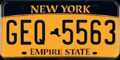 NY license plate GEQ5563