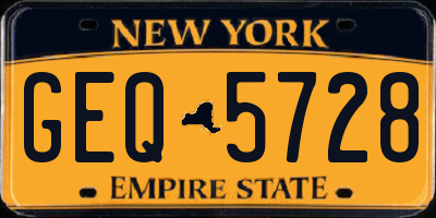 NY license plate GEQ5728