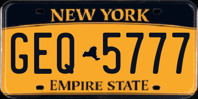 NY license plate GEQ5777