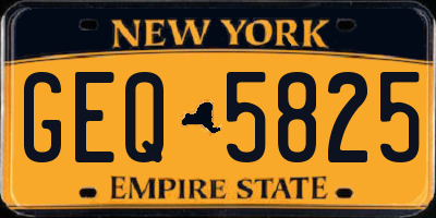 NY license plate GEQ5825