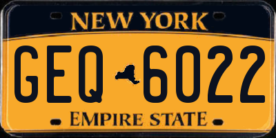 NY license plate GEQ6022