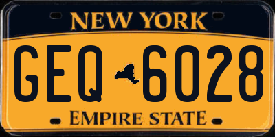 NY license plate GEQ6028