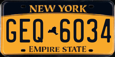NY license plate GEQ6034