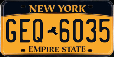 NY license plate GEQ6035