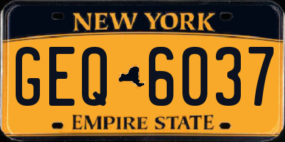 NY license plate GEQ6037