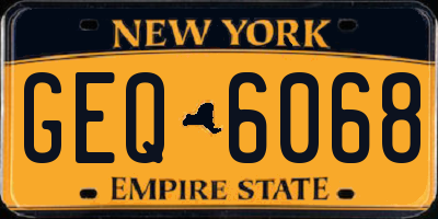 NY license plate GEQ6068