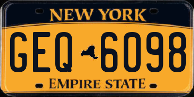 NY license plate GEQ6098
