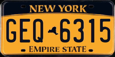 NY license plate GEQ6315