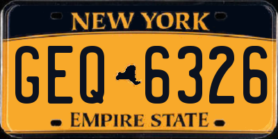 NY license plate GEQ6326