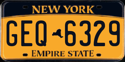 NY license plate GEQ6329
