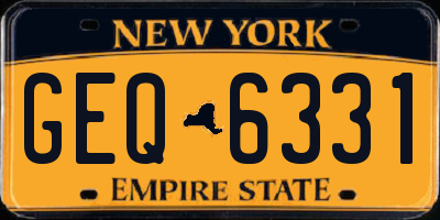 NY license plate GEQ6331