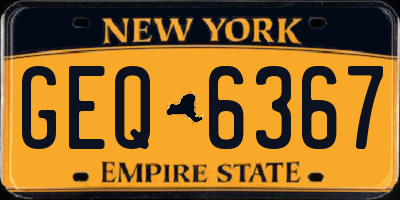 NY license plate GEQ6367
