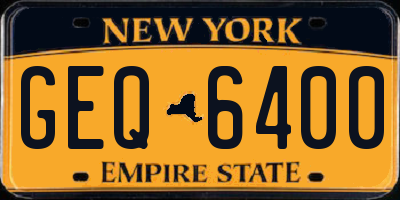 NY license plate GEQ6400