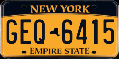 NY license plate GEQ6415