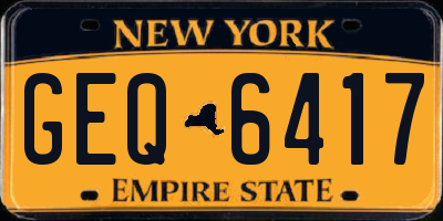 NY license plate GEQ6417