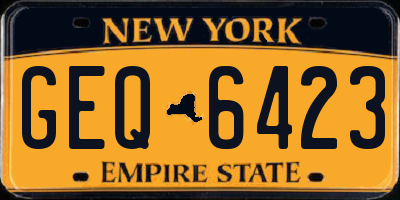 NY license plate GEQ6423