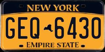 NY license plate GEQ6430