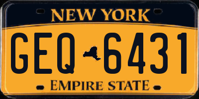 NY license plate GEQ6431